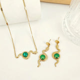 316L Stainless Steel Zircon Snake Women Jewelry Set