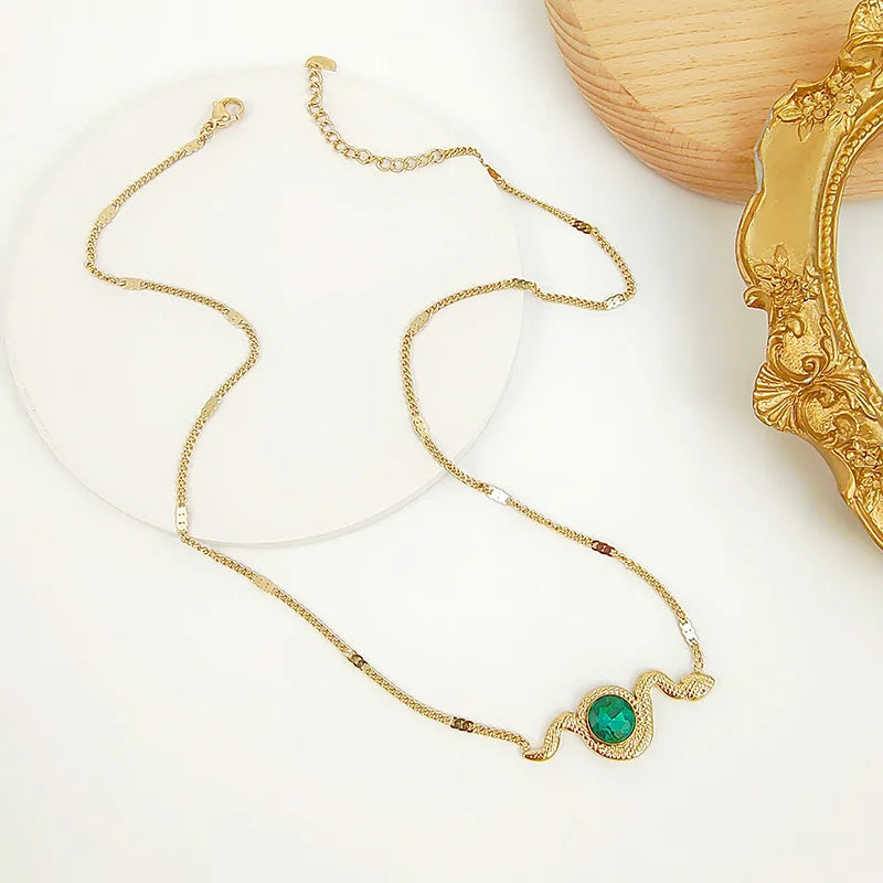 316L Stainless Steel Zircon Snake Women Jewelry Set