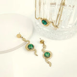 316L Stainless Steel Zircon Snake Women Jewelry Set