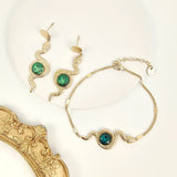 316L Stainless Steel Zircon Snake Women Jewelry Set