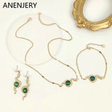 316L Stainless Steel Zircon Snake Women Jewelry Set