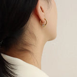 316L Stainless Steel Zircon Beads Hoop Earrings