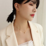 316L Stainless Steel Zircon Beads Hoop Earrings