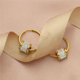 316L Stainless Steel Zircon Beads Hoop Earrings