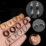 316L Stainless Steel Geometric Ear Clips Men's Earrings