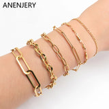 316L Stainless Steel Geometric Hollow Bracelet Ladies Cuban Chain