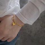 Vintage Tassel Bracelet with Heart Pendant for Women