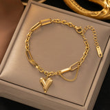 Vintage Tassel Bracelet with Heart Pendant for Women