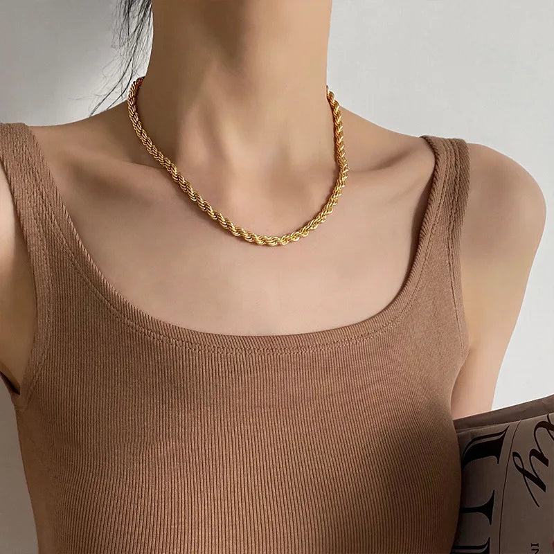 316L Stainless Steel Thick Chain Necklace for Men Women