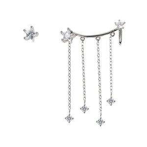 Butterfly Star Heart Chain Tassel Earrings Women Piercing Long Earrings Ear Cuff