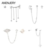 Butterfly Star Heart Chain Tassel Earrings Women Piercing Long Earrings Ear Cuff