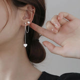 Butterfly Star Heart Chain Tassel Earrings Women Piercing Long Earrings Ear Cuff