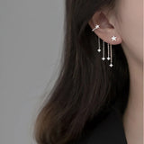 Butterfly Star Heart Chain Tassel Earrings Women Piercing Long Earrings Ear Cuff