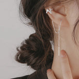 Butterfly Star Heart Chain Tassel Earrings Women Piercing Long Earrings Ear Cuff