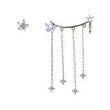 Butterfly Star Heart Chain Tassel Earrings Women Piercing Long Earrings Ear Cuff
