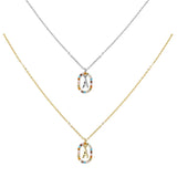 Colorful CZ 26 Letter Pendant Necklace Women Choker Chain