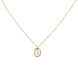 Colorful CZ 26 Letter Pendant Necklace Women Choker Chain