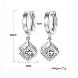 Cube Zircon Dangle Earrings Wedding Jewelry S-E228
