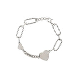 Retro Love Heart Thai Silver Bracelet Lock Chain Bracelet For Women Jewelry