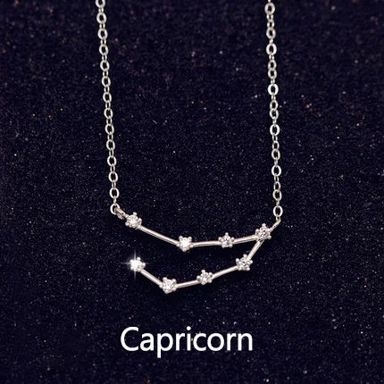 Charm 12 Constellation Necklace For Women Star Zodiac Sign Necklace