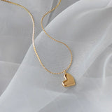 L316 Stainless Steel Small Heart Pendant Necklace Ladies Clavicle Chain