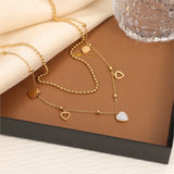 Heart Pendant Necklace for Women, Zircon Hollow, Clavicle Chain Gift