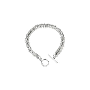Stackable Round Circle Chain Bracelet for Women