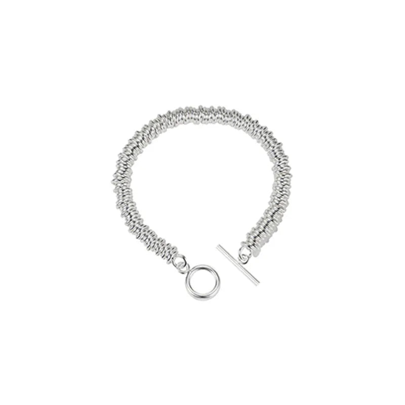 Stackable Round Circle Chain Bracelet for Women