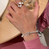 Stackable Round Circle Chain Bracelet for Women
