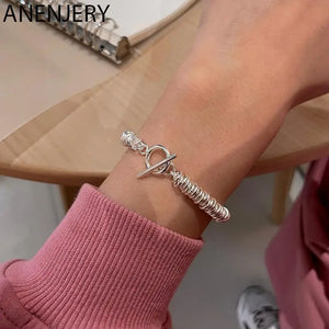 Stackable Round Circle Chain Bracelet for Women