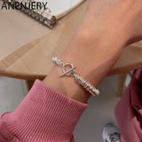Stackable Round Circle Chain Bracelet for Women