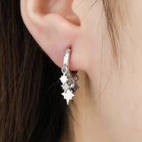 Punk Heart Cross Dangle Earrings Geometric Smile Face Star Small Earrings
