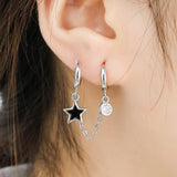 Punk Heart Cross Dangle Earrings Geometric Smile Face Star Small Earrings