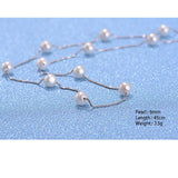Silver 12 PCS 6mm Pearl Necklace For Women Ladies Chain Choker Jewelry