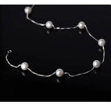 Silver 12 PCS 6mm Pearl Necklace For Women Ladies Chain Choker Jewelry