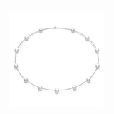 Silver 12 PCS 6mm Pearl Necklace For Women Ladies Chain Choker Jewelry