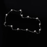 Silver 12 PCS 6mm Pearl Necklace For Women Ladies Chain Choker Jewelry