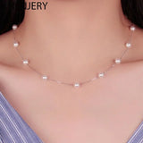 Silver 12 PCS 6mm Pearl Necklace For Women Ladies Chain Choker Jewelry