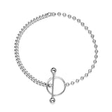 Silver Asymmetric Bead Chain Bracelet for Women