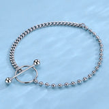 Silver Asymmetric Bead Chain Bracelet for Women