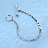 Silver Asymmetric Bead Chain Bracelet for Women