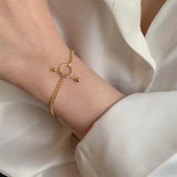 Silver Asymmetric Bead Chain Bracelet for Women