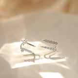 Silver Asymmetric Zircon Ear Cuff Clip for Women
