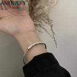 Silver Bamboo Bangles Bracelet Open Cuff Bangle Adjustable