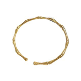 Silver Bamboo Cuff Bangle for Women Men Adjustable