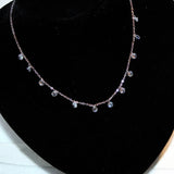 Silver Zircon Tassel Pendant Necklace for Women
