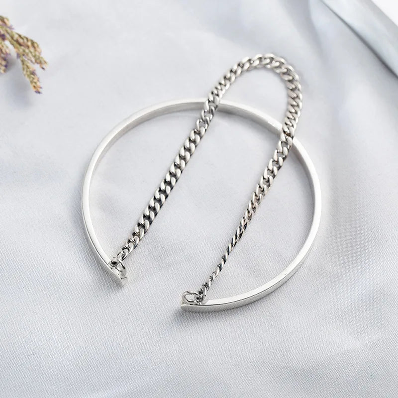 Silver Double Layer Cuff Bracelet Bangles Wedding Jewelry Gift