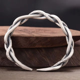 Silver Braided Twist Bracelets Bangles Retro Men Jewelry