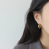 Silver Chunky Hoop Earrings Round Tube Daily Party Jewelry