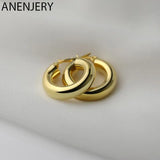 Silver Chunky Hoop Earrings Round Tube Daily Party Jewelry